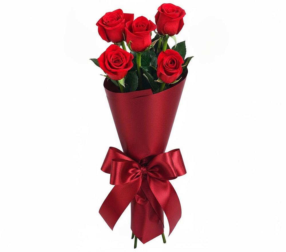 Букет 5 Красных роз Эдлесс Лав в Череповце