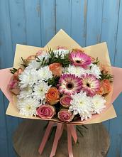 Букет цветов из:  Розы, Герберы и Хризантемы #REPLACE_PRED# Череповце