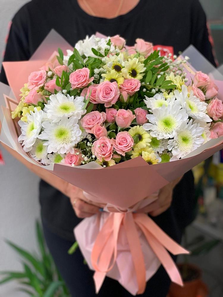 Букет цветов из: Розы и Хризантемы в Череповце