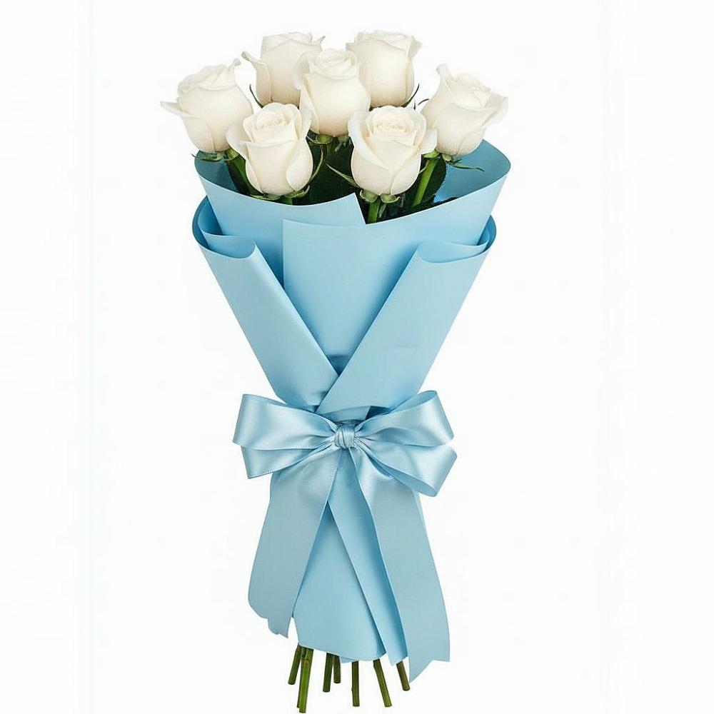Букет 7 белых роз Проуд в Череповце