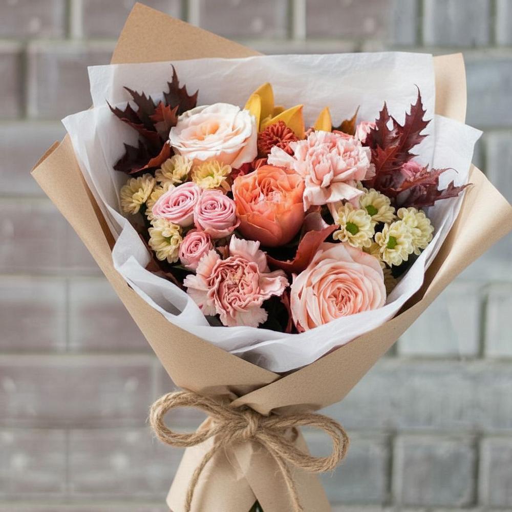 Букет цветов из: Гвоздики, Хризантемы и Розы в Череповце