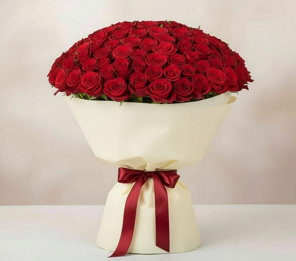 Букет 101 Красная роза Милано в Череповце