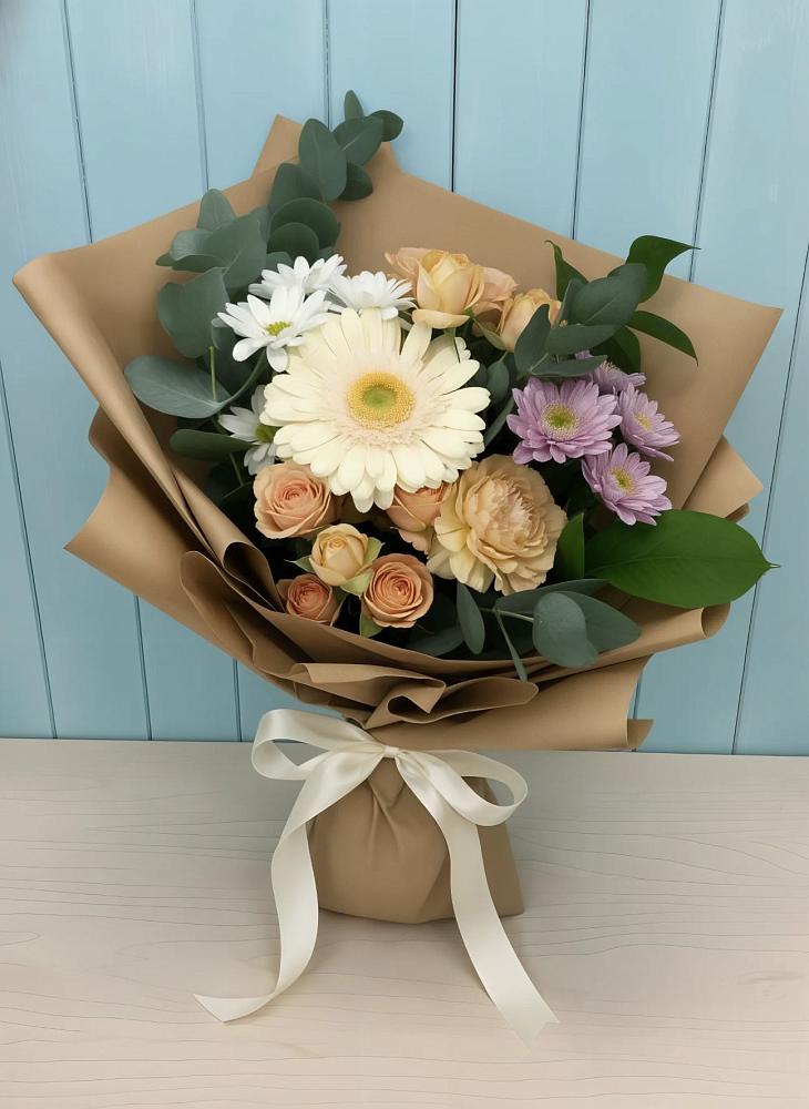 Букет цветов из: Герберы и Хризантемы в Череповце