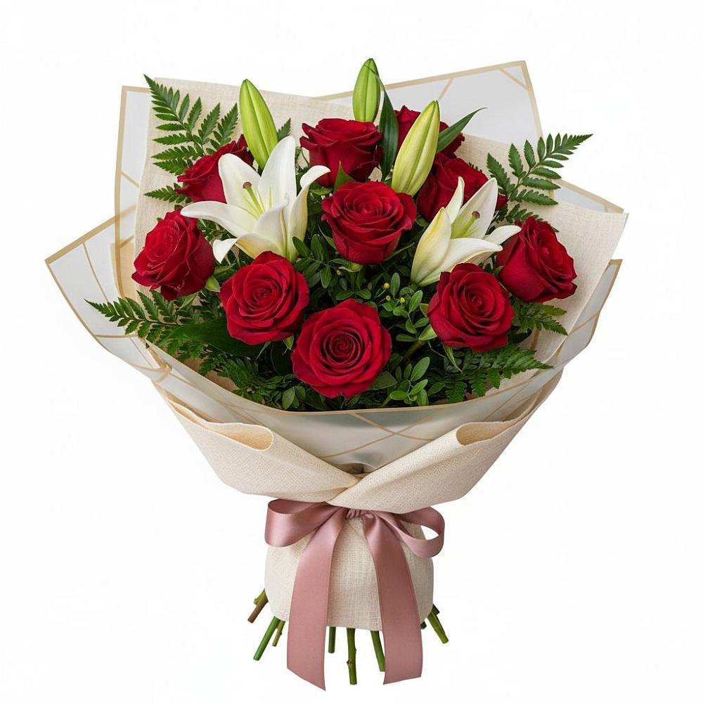 Букет цветов из: Лилии и Розы в Череповце