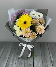 Букет цветов из:  Розы, Герберы и Хризантемы в Череповце
