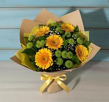 Букет цветов из:  Герберы и Хризантемы в Череповце