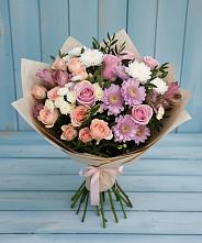 Букет цветов из:  Хризантемы, Розы и Альстромерии в Череповце