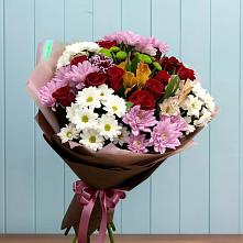 Букет цветов из:  Розы, Хризантемы и Альстромерии в Череповце