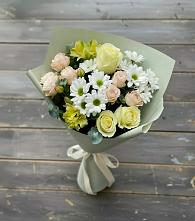 Букет цветов из:  Альстромерии, Розы и Хризантемы в Череповце